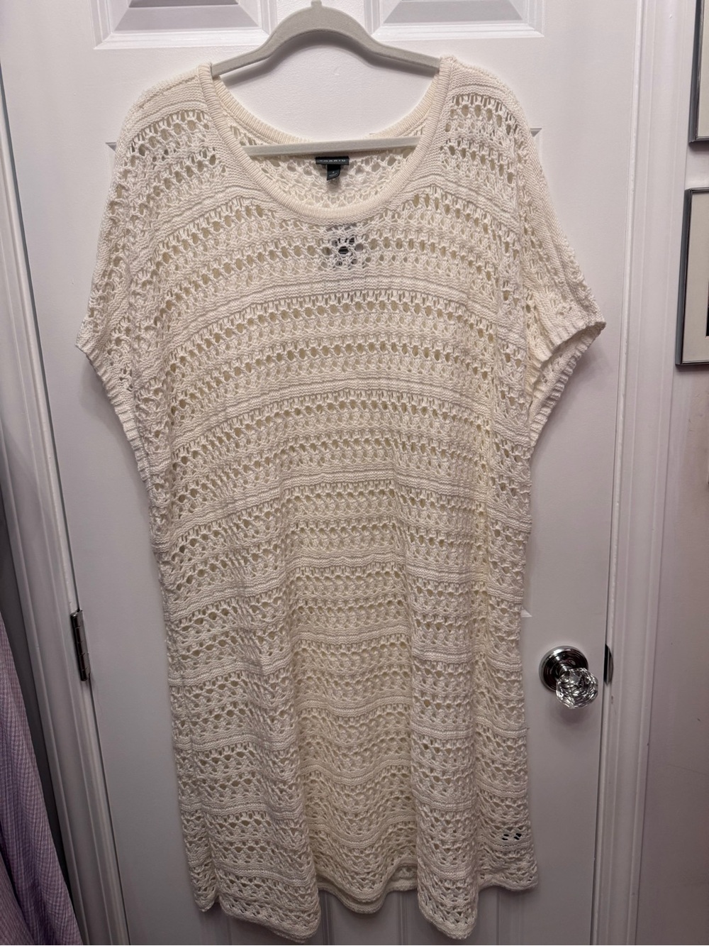 torrid Cream Crochet Swim Cover-Up Tunic Dress - Picture 2 of 4